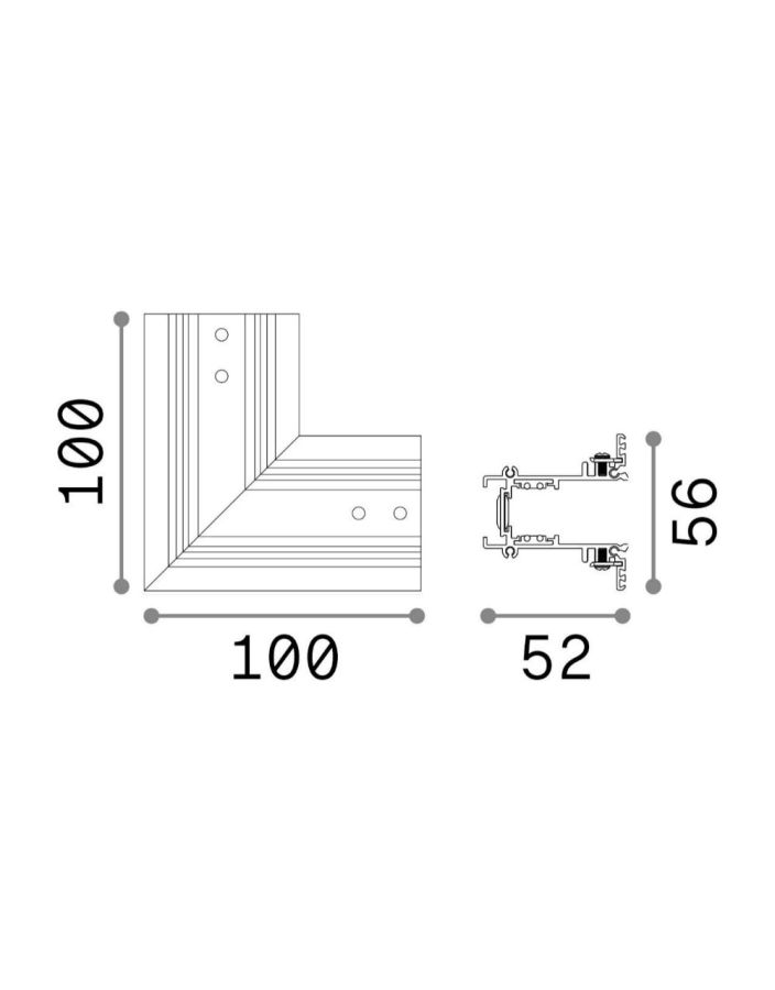 EGO KIT RECESSED L ELECTR CONN HORIZ ON-OFF BK Ideal Lux 258232
