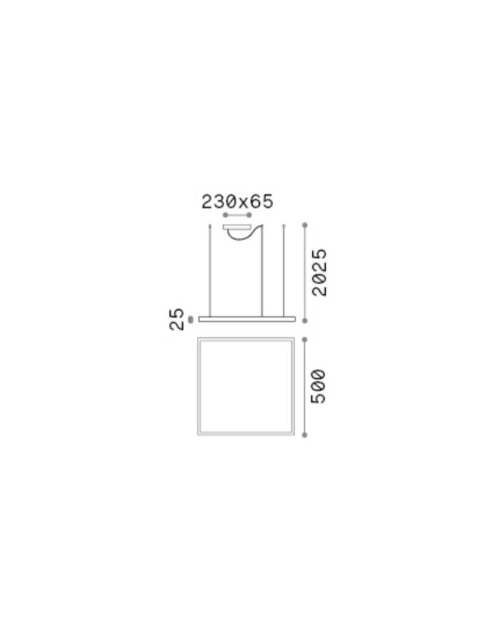 ORACLE SLIM SP D050 SQUARE 3000K ON-OFF WH Ideal Lux 259154