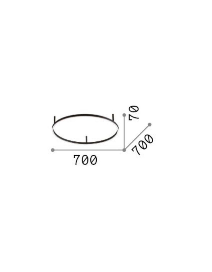 ORACLE SLIM PL D070 ROUND 3000K ON-OFF WH Ideal Lux 265995