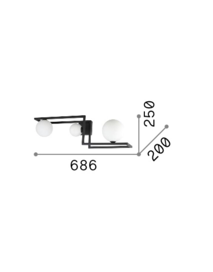 ANGOLO PL3 NERO Ideal Lux 284286