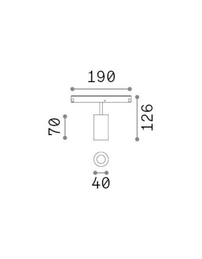 EGO TRACK SINGLE 08W 3000K DALI BK Ideal Lux 286419
