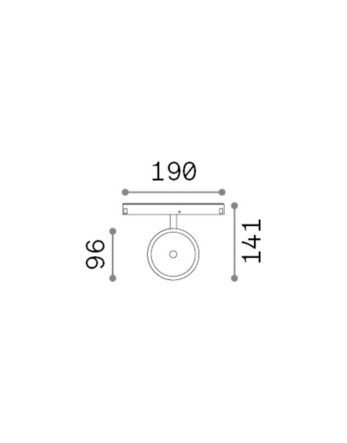 EGO TRACK FLAT SINGLE 09W 3000K ON-OFF BK Ideal Lux 290614