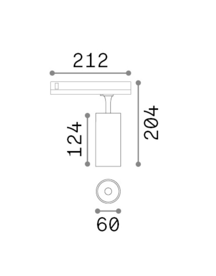 FOX TR 3-PHASE 15W CRI90 3000K 1-10V BK Ideal Lux 302553