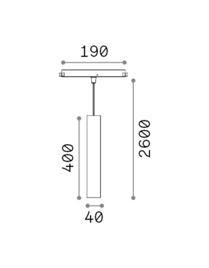 EGO PENDANT TUBE 12W 3000K 1-10V BK Ideal Lux 303574