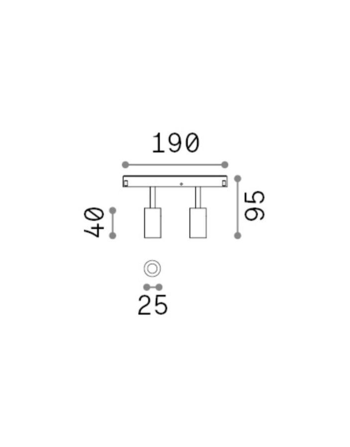 EGO TRACK DOUBLE 05W 3000K 1-10V BK Ideal Lux 303604