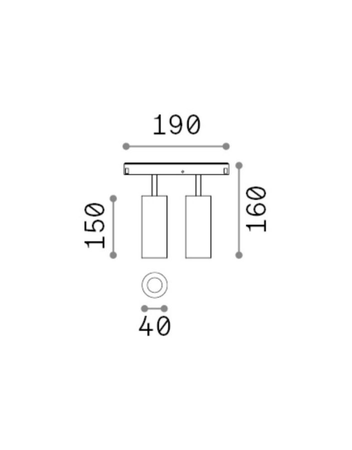 EGO TRACK DOUBLE 24W 3000K 1-10V BK Ideal Lux 303642