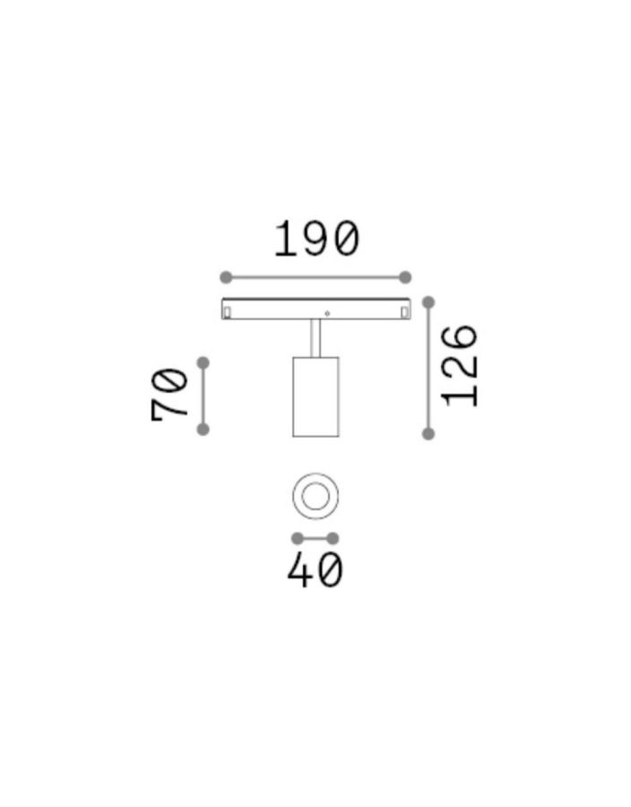 EGO TRACK SINGLE 08W 3000K 1-10V WH Ideal Lux 303697