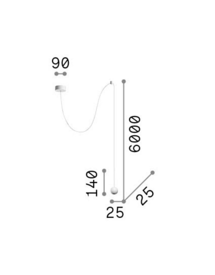 ARCHIMEDE SP SFERA BIANCO Ideal Lux 310602