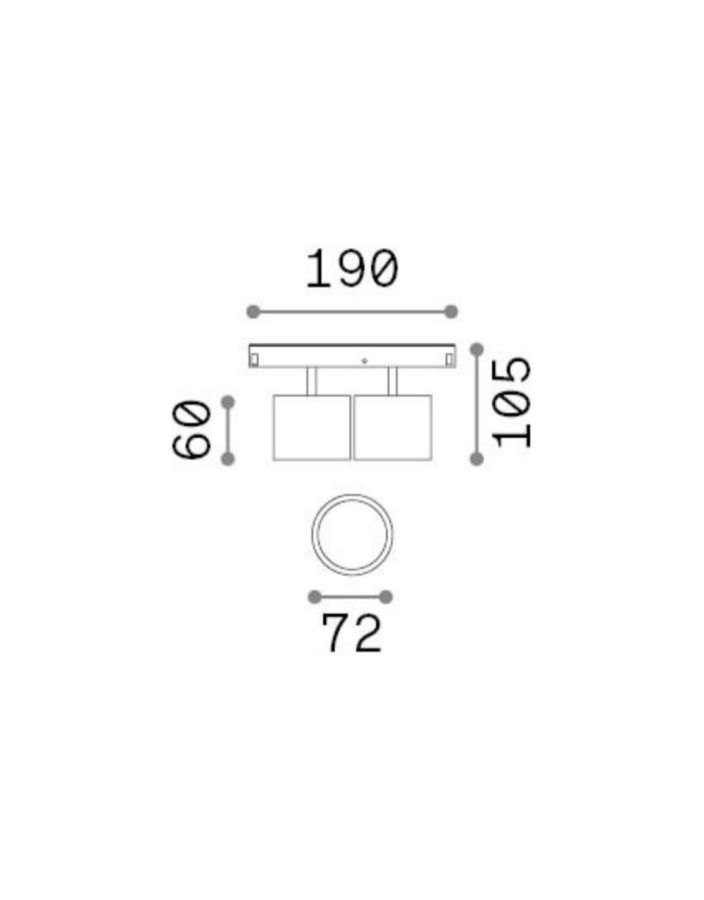 EGO TRACK DOUBLE BIG 20W 3000K ON-OFF BK Ideal Lux 316307