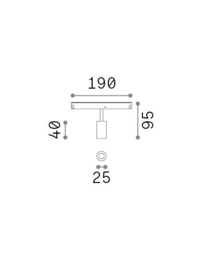EGO TRACK SINGLE 03W 4000K ON-OFF BK Ideal Lux 317977