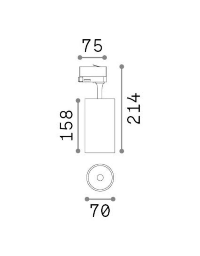 FOX TR 3-PHASE 25W CRI90 4000K ON-OFF BK Ideal Lux 322377