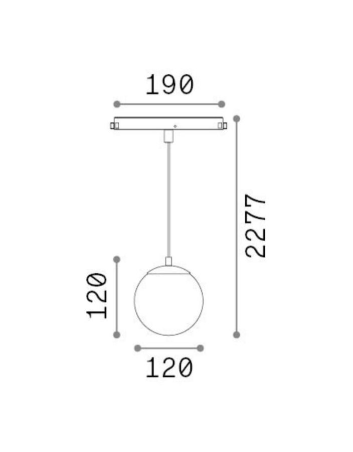EGO PENDANT BALL 10W 3000K ON-OFF BK Ideal Lux 327525