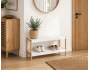 Παπουτσοθήκη 2 Επιπέδων από Bamboo/MDF 70x26x36cm Natural/White MRShome  DF-0064000