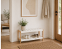 Παπουτσοθήκη 2 Επιπέδων από Bamboo/MDF 70x26x36cm Natural/White MRShome  DF-0064000