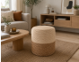 Σκαμπώ Πουφ Ξύλινο Bamboo Λευκό/Μπεζ Φ34x36cm MRShome DS-1392000