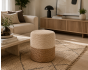 Σκαμπώ Πουφ Ξύλινο Bamboo Λευκό/Μπεζ Φ34x36cm MRShome DS-1392000