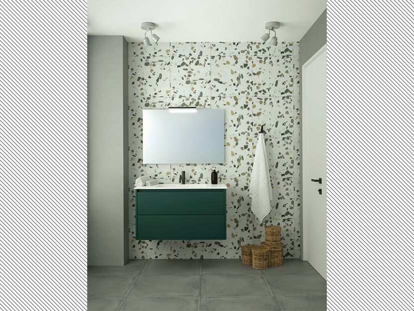 Σετ Έπιπλο Μπάνιου 101*50*50εκ.Βάση-Νιπτήρας,MDF Λάκα Κυπαρισσί,Καθρέπτης, Φωτιστικό Savvopoulos Comfort 003