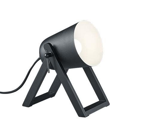 Φωτιστικό Επιτραπέζιο "Προβολέας" Μέταλλο Μαύρο,Φυσικό Ξύλο Μαύρο Trio Marc R50721032