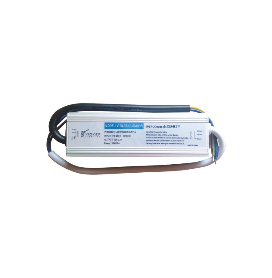 Power supply 12V DC 35W IP67 On-Off Viokef 00/8098