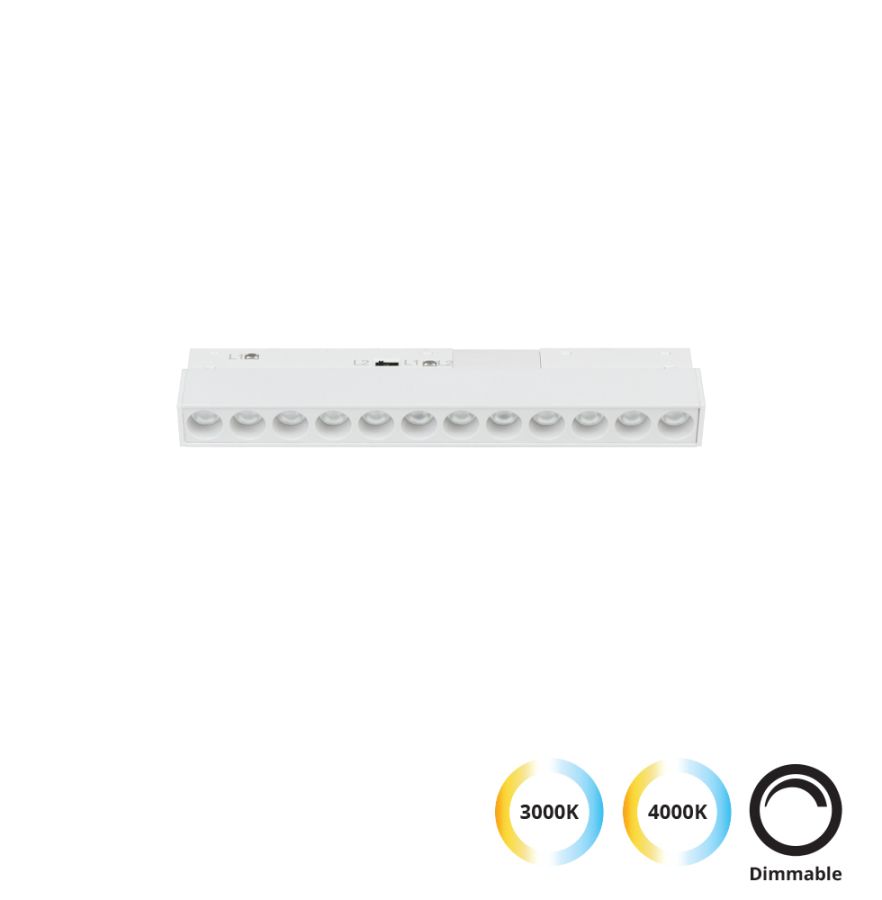 Linear Antiglare Λευκό L:220 2 CCT Magnetic Viokef 4244407-N