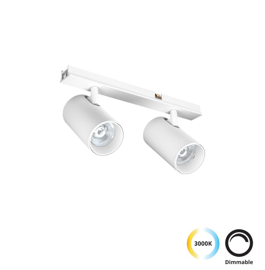 Διπλό Σποτ Track 10W Λευκό Slim Magnetic Viokef 4288901