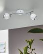 Σποτ Δίφωτη Ράγα L34xH10cm 2xGU10 2x2,8w 3000Κ 2x250lm Ατσάλι Νίκελ-Λευκό Eglo Bimeda 31002