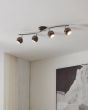 Σποτ Τετράφωτη Ράγα L64cm 4xGU10 4x2,8w 3000Κ 4x250lm Ατσάλι Νίκελ-Μαύρο Eglo Bimeda 31008