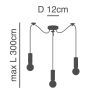 SE21-GM-4-BL3-MS40 ADEPT  TUBE Gold Matt Pendant Black Metal Shade+ HOMELIGHTING 77-8590