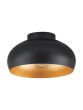 Πλαφονιέρα Οροφής D28xH17,5cm Μέταλλο Μαύρο-Χρυσαφί 1xE27 Eglo Mogano 900554