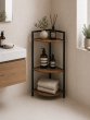 Γωνιακή Ραφιέρα με 3 Ράφια Iron/MDF 23.5x23.5x76cm MRShome  DF-0033000