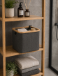 Καλάθι Αποθήκευσης Polyester με Bamboo 30.5x30.5x30cm Deep Grey MRShome DF-0071000