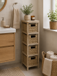 Συρταριέρα MDF με 4 Συρτάρια 17x24x65cm Μπεζ MRShome  DS-1237000