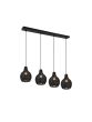 Φωτιστικό Κρεμαστό Τετράφωτο Ράγα  L93xØ17xΗ150cm 4xE14 Ράταν Μαύρο Trio Sprout  R31294002