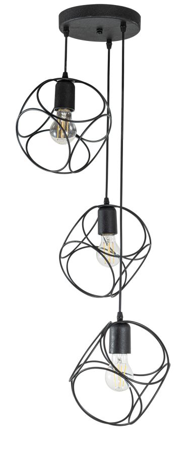 PDT 1247-3 BK 3/Φ ΜΕ ΚΡΕΜΑΣΤΟΥΣ ΜΑΥΡΟΥΣ ΚΥΚΛΟΥΣ 3ΧΕ27 ARlight 0103465